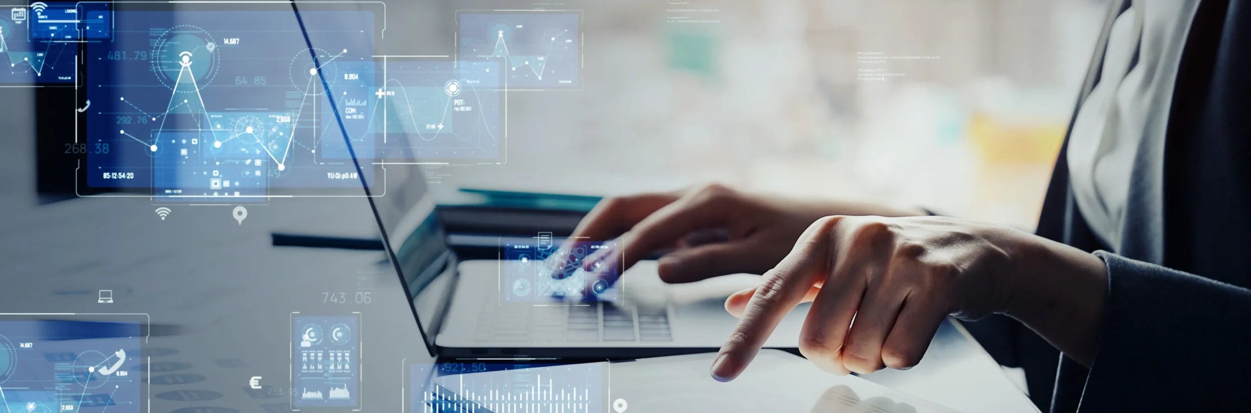 Professional comparing PostgreSQL vs MySQL vs MongoDB for web scraping on laptop with data analytics dashboard