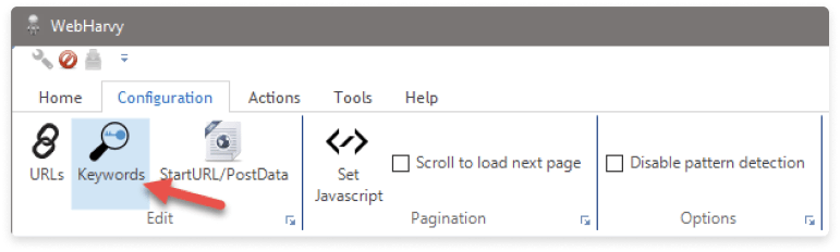 Getting Keywords from the URL with WebHarvy 2
