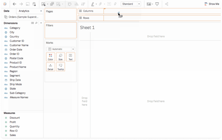 Tableau Desktop: Start Visualization